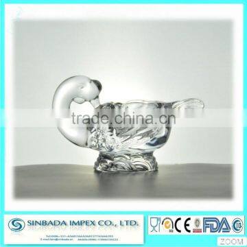 Wholesales swan shape candle holder high quality crystal glassware for home deco