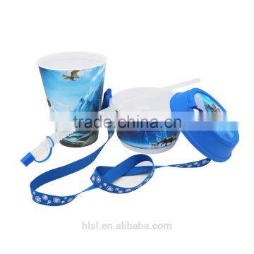 High Quality All in One Cup,Snacking And Drinking Cup Movie Cup With Lid and Straw, Plastic Cup Custom Logo photo-2
