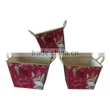 Christmas Square Flower Pot Set of 3