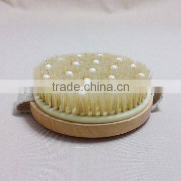 C301-1 Natual Boar Bristle Bath Massage Brush Shower Rubber Massage Brush photo-3
