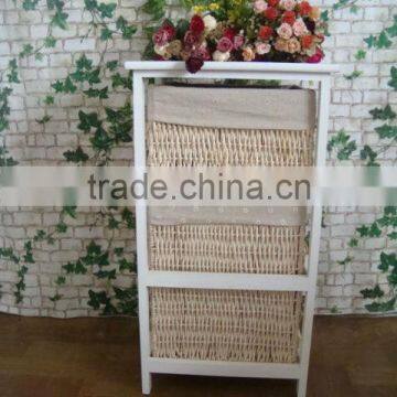 Modern Practical Tall White Wooden Cabinet With 2 Drawer photo-4