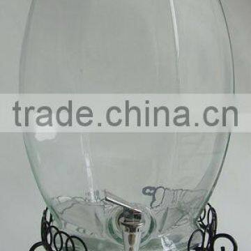 clear drum shaped glass jars/ terrarium with tap