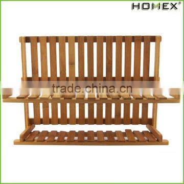 Hot Sale Kitchenware 2 Tier Bamboo Decorative Folding Dish Rack/Homex_Factory photo-2