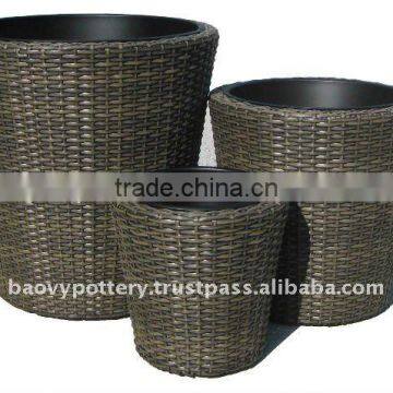 Wicker planter, Poly rattan planter