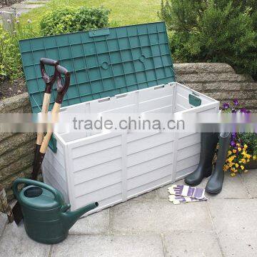 290L weatherproof plastic outdoor deck storage box shed