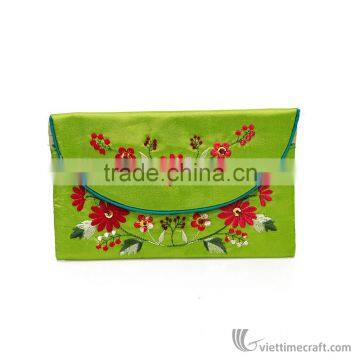 Hand Embroidered Wallet to Store Money, Cosmetic, Personal Stuff, 100% Made From Natural Silk photo-2