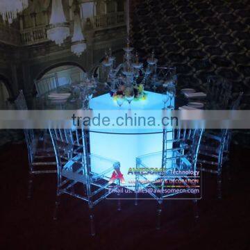 LED Lighted up Plastic Restaurant Table / Banquet Table Set