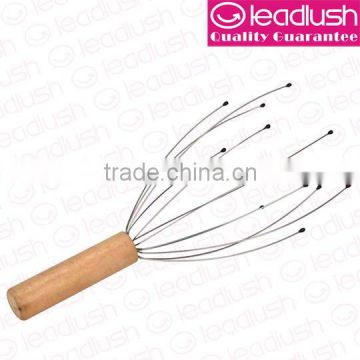 Wood Handle with Metal steels, Head Massager