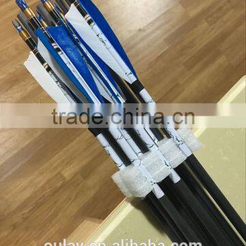 Tukey Feather Arrows For Longbow With Black Carbon