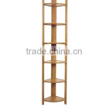 6 tiers cheap hot selling bamboo triangle display shelf