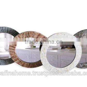 Round mother of pearl mirror