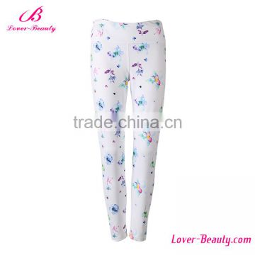 Custom milky color casual flower printing leggings for women