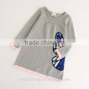 Latest Dress Designs Girl Child Casual Long Maxi Dress With Butterfly Printing photo-3