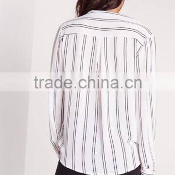 OEM Service New Model Fashion White Wrap Blouse photo-4