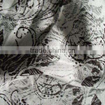 100% linen print fabric