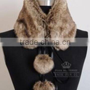 Faux Fox Fur Cape Collar Faux Ball Scarf Muffler Scarf Multicolor