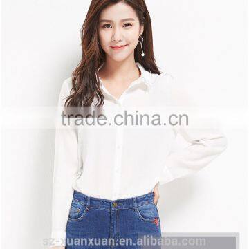 SZXX Hot Sale Wholesale Womens Lady Elegant White Blouse Shirts