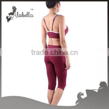 Sports Bra and Leggings Hot Sexy Yoga Clothing With Nylon Fabric Gym Wear for Women photo-3