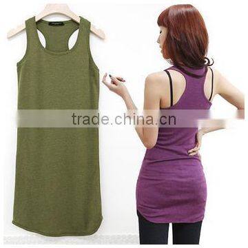 Women's Blank Tank Top for Summer 2016 ,long Line, 100%coton