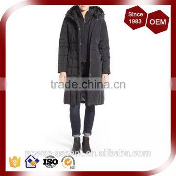 Hidden Front Zip Faux-fur Trim Padding Quilting Women's Coat