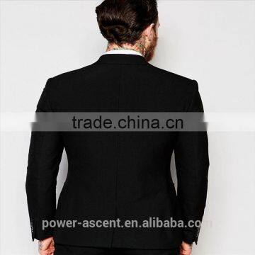 2016 Mens Super Skiny Double Breasted Black Suit Jacket photo-2