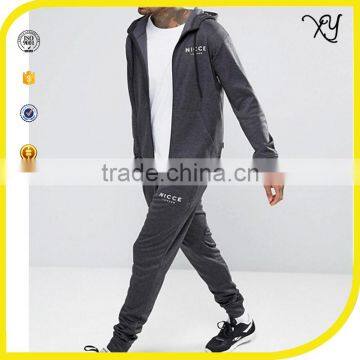 Fashion design mens fitted gym plain tracksuit set wholesale