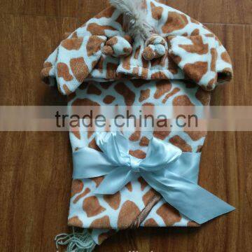 Super Soft Cotton Velour Animal Head Plush Baby Blanket photo-3