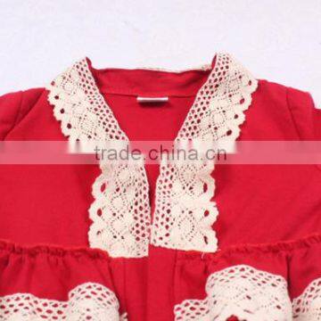 Best Kids Products Ruffle Lace Red Cotton Coat for Children Valentines Day Out Clothing photo-3