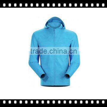 Best Selling Men Hood Blue Breathable Softshell Jacket