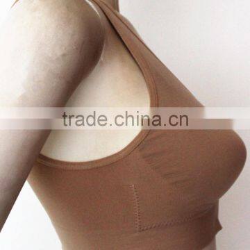 Seamless Front Close Zipper Double Layer With Removable Sponge Sports Bra photo-3