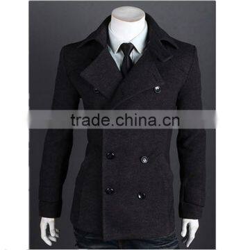 Spring and Winter New Design Casual Double Breasted Mens Wool Trench Coat photo-4