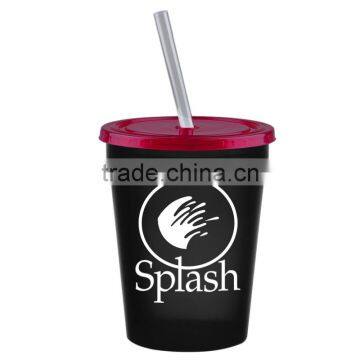 USA Made 16 oz Stadium Cup With Straw And Lid - features straw and lid and comes with your logo