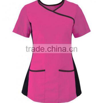 Fashionable 2017 Custom Women's Stretch Scrub Top Medical Nurse Hospital Nursing Uniform Designs photo-2
