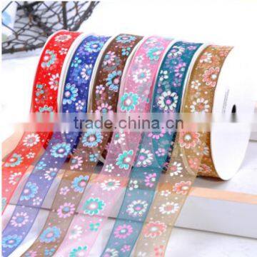 hi-ana ribbon 108 2017 most popular striped material Recyle organza ribbon