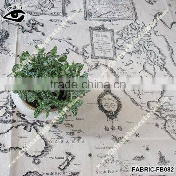 New World Map Fabric Map Pattern Linen Fabric For Tablecloth sofa decorations