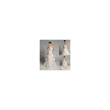 Modern Ruffles Court Train Sweetheart Wedding Gowns for Ladies , Girls , Bride