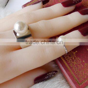 2Pcs/Set Gold Silver Pearl Stack Plain Band Midi Tip Finger Above The Knuckle Open Ring