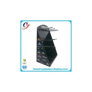 Customized cardboard counter top display with hooks