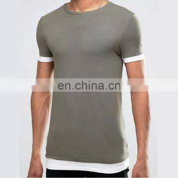Longline Combed Cotton T Shirt Black Color photo-6