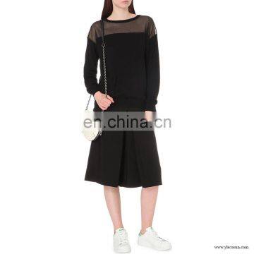 Long Sleeves Round Neck Pullover Elasticated Knit Wear