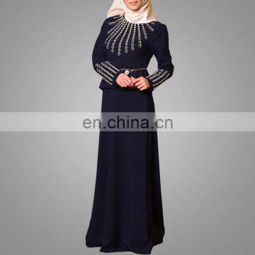 High Fashion Embroidery Baju Kurung Popular Baju Melayu Modern Beads Malaysia Suit Jubah Online photo-3