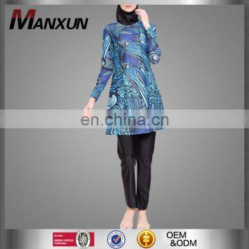 Irregular printing muslim swimwear fashion islamic clothing