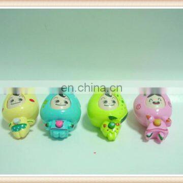 plastic mini cartoon key chain face changing fruit doll