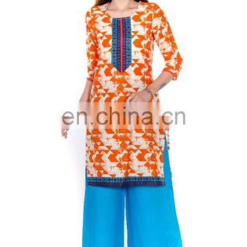 Designer jaipuri print Kurtis hand work round neck short length wholesaler India