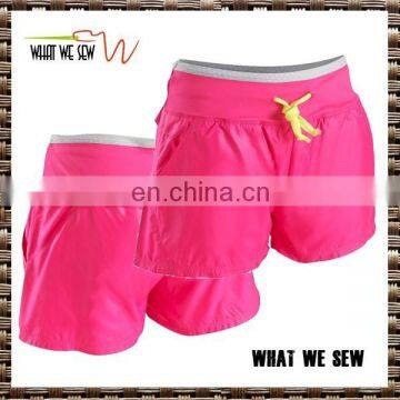 stretchy tight waist womens moisture wicking gym running shorts trainning sports shorts custom