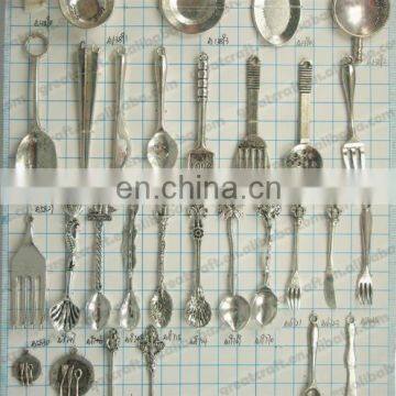 Tibetan Silver Plated Spoon Charms Pendants for Jewelry Making DIY Handmade