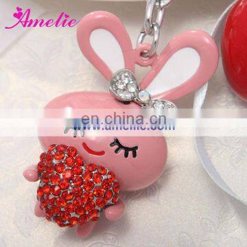 AR07 Pink Rabbit Animal metal keychain wedding favor