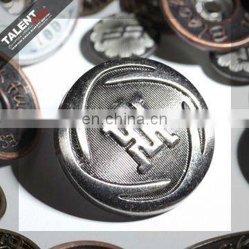 custom new design Metal round badge button for jeans clothing