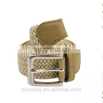 Men's Elastic Braided Belt With Covered Buckle