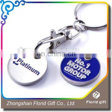 High Quality Cheap Custom Shape Metal Trolley Coin Keychain photo-5